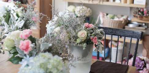 beautiful interior display in flower shop