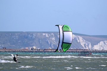 kitesurfer in Portland harbour