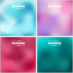 Abstract Creative concept vector multicolored blurred background set. For Web and Mobile Applications, art illustration template design, business infographic and social media, modern decoration