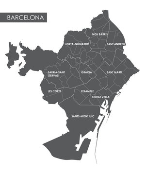 Vector map Barcelona district