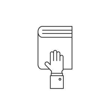 hand taking oath on book clip art preview