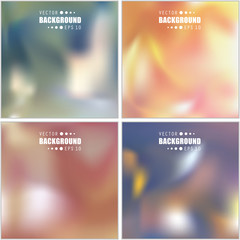Abstract Creative concept vector multicolored blurred background set. For Web and Mobile Applications, art illustration template design, business infographic and social media, modern decoration