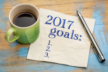 2017 goals list on napkin - Powered by Adobe
