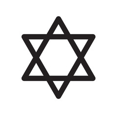 Star of David Icon on white background. Star of David sign.