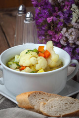 Fresh homemade vegetable soup.