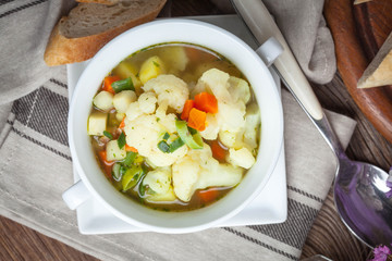 Fresh homemade vegetable soup.