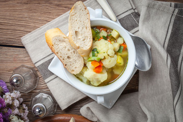 Fresh homemade vegetable soup.