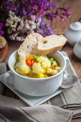 Fresh homemade vegetable soup.