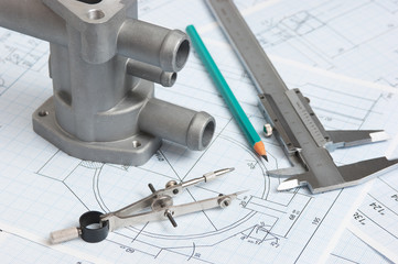 automotive parts and drawing