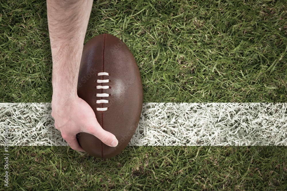 Poster composite image of a rugby player doing a touchdown