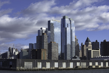 New York skyline on the Hudson river
