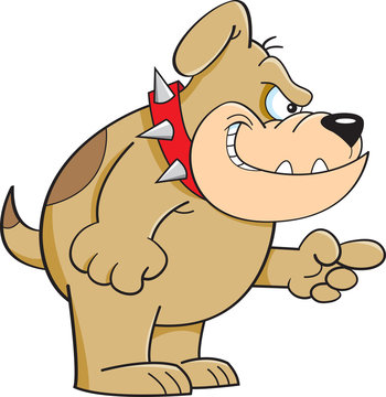 Cartoon illustration of a dog pointing.