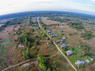 Village in the backwoods of Russia. The view from the top.
