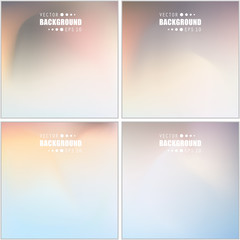 Abstract Creative concept vector multicolored blurred background set. For Web and Mobile Applications, art illustration template design, business infographic and social media, modern decoration