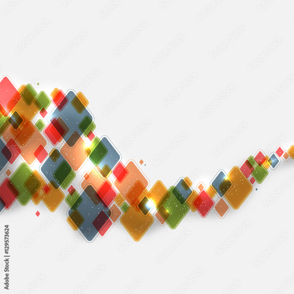 Poster abstract background from rhombs with shiny lights