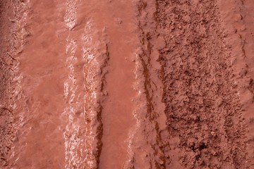 red mud on the rural road 