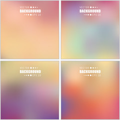 Abstract Creative concept vector multicolored blurred background set. For Web and Mobile Applications, art illustration template design, business infographic and social media, modern decoration
