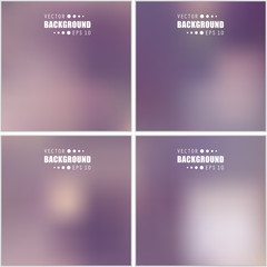 Abstract Creative concept vector multicolored blurred background set. For Web and Mobile Applications, art illustration template design, business infographic and social media, modern decoration