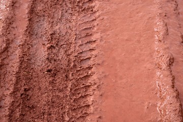 red mud on the rural road 