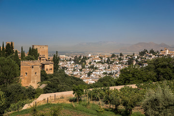 Fototapeta premium General view to Alhambra during day time. Granada, Spain