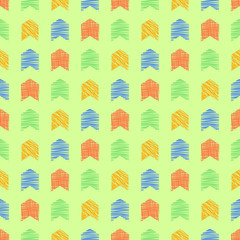 Fototapeta premium Seamless vector geometrical pattern. Green endless background with hand drawn textured geometric figures. Graphic illustration Template for wrapping, web backgrounds, wallpaper