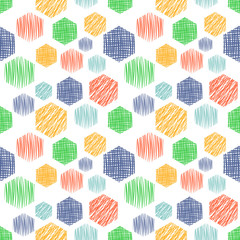 Seamless vector  geometrical pattern with rectangles. Colorful endless background with  hand drawn textured geometric figures. Graphic  illustration Template for wrapping, web backgrounds, wallpaper