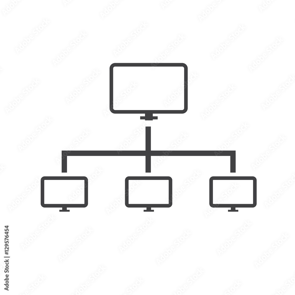 Poster computer network icon isolated on white background. computer net
