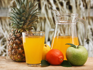 various fruits and juice