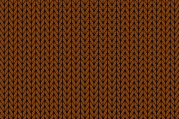 Knit woven yarn fabric seamless pattern. Brown wool seamless background. vector grpahic illustration tecture. Winter clothes.	