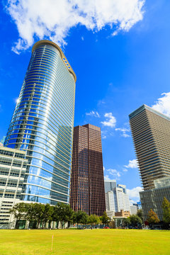 Modern downtown skyscrapers