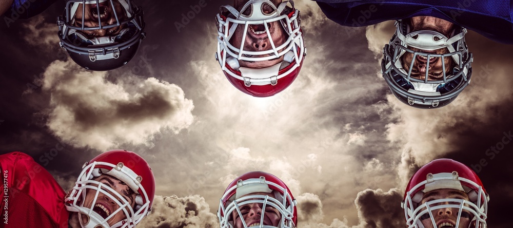 Canvas Prints Composite image of american football huddle 3D