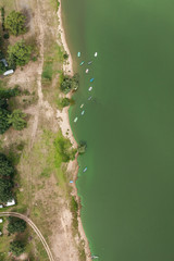 aerial view of the lake near Otmuchow town