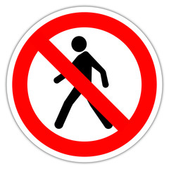 Panneau routier en France : interdit aux pietons