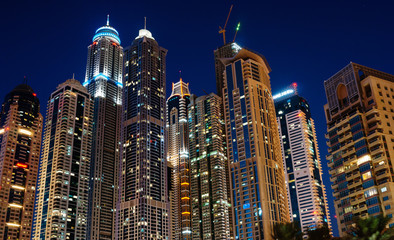 Fototapeta na wymiar Dubai Marina at night. United Arab Emirates