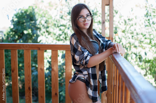 Becky belo porn sex video Half naked girl glasses