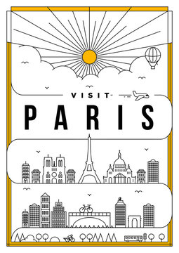 Linear Travel Paris Poster Design