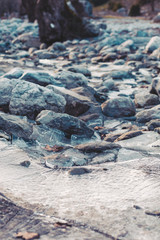 Frozen water amount stones