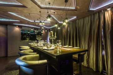 Served table in a nightclub