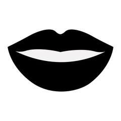 Female mouth cartoon icon. Lips expression character and caricature theme. Isolated design. Vector illustration