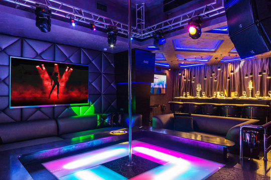 Dance pole in a nightclub