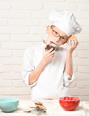 stained cute cook chef boy