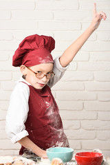 Obraz na płótnie Canvas stained cute cook chef boy