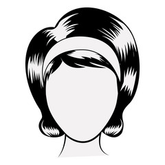Woman head icon. Girl female avatar person people and human theme. Isolated design. Vector illustration