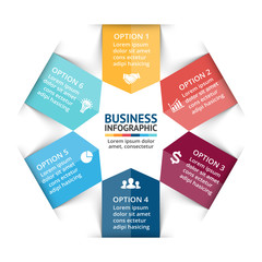 Vector circle arrows infographic, cycle diagram, graph, presentation chart. Business concept with 6 options, parts, steps, processes.