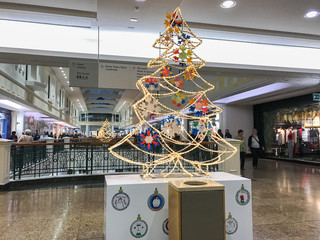 Interior of Sheffield Meadowhall shopping centre / mall, Christm