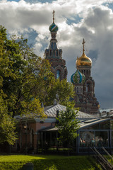 Fototapeta na wymiar The Orthodox Cathedral before the rain