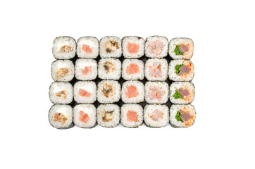 Sushi set isolated on white. Path inclided