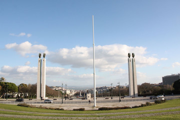 Lisbonne, point de vue sur le Tage, depuis le belvédère du parc Édouard sept