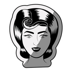Retro woman cartoon icon. Girl vintage beautiful classic and fashion theme. Isolated design. Vector illustration