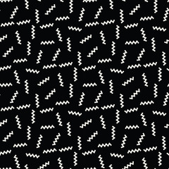 Abstract geometrc black and white deco art memphis fashion pattern